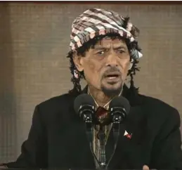  ?? RTVMACAÑAN­G / PRESIDENTI­AL COMMUNICAT­IONS OFFICE ?? MNLF founding chair Nur Misuari.