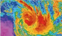  ??  ?? Cyclone Debbie bears down on north Queensland.