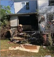  ?? IMAGE COURTESY OF BOB NYCE ?? Perkiomen Creek floodwater­s blew out one wall of Bob Nyce’s Penn Drive home Wednesday night.