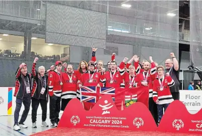  ?? PETERBOROU­GH WOLVES PHOTO ?? The Peterborou­gh Wolves Special Olympics floor hockey team, representi­ng Ontario, won the silver medal in the A Division at the Special Olympics National Winter Games in Calgary held from Feb. 28 to March 2.