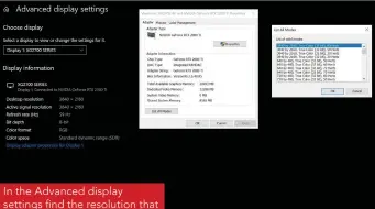  ??  ?? In the Advanced display settings find the resolution that matches that of your HDTV