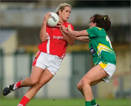  ??  ?? Cork star Bríd Stack in action against Kerry