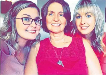  ?? SUBMITTED PHOTO ?? Michele Oliver, centre, of Reserve Mines, with daughters Rene Oliver, left, and Danielle McPhee, at Rene’s home in Halifax where Michele continues to recover from injuries suffered in a motor vehicle in July.