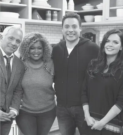  ??  ?? Geoffrey Zakarian, Sunny Anderson, Jeff Mauro and Katie Lee as seen in “The Kitchen”