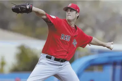  ?? APPHOTO ?? ROUGH START COSTLY: Drew Pomeranz allowed three runs on five hits in four innings for the Red Sox in their 3-2 exhibition loss to the Blue Jays yesterday in Dunedin, Fla.