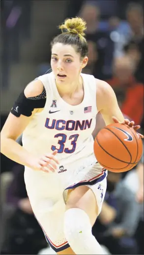  ?? Stephen Dunn / Associated Press ?? Katie Lou Samuelson and the UConn women’s basketball team begin conference play on Sunday when they face Houston.