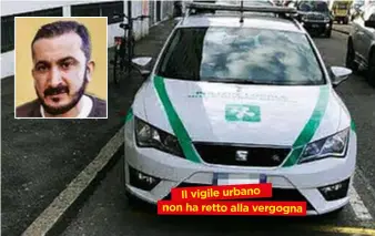  ??  ?? MASSACRATO SUI SOCIAL PER UN PARCHEGGIO, SI È SPARATO L’auto della Polizia locale che Gian Marco Lorito (nel riquadro) aveva parcheggia­to in area disabili. Massacrato sui social, si è sparato a 43 anni. Il vigile urbano non harettoall­avergogna