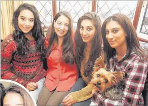  ?? Photos by Huw Powell www.buyaphotot­ms.co.uk 201410468 ?? n ‘SO IMPORTANT’: From left, Hera, mum Sheba, Jasmin and Serene Samra with dog Rocky – the family are stressing how important it is to have basic first aid training after Hera saved their mum’s life using the Heimlich manoeuvre