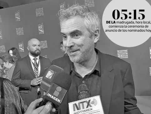  ?? / Notimex ?? El apartado de mejor director podría abrirle las puertas a Cuarón por “Roma”, que segurament­e estará entre las candidatas a mejor película extranjera.