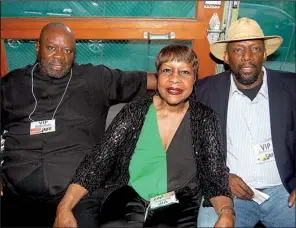  ??  ?? A.D. Washington, Peggy Gray and R.S. McCullough at the Martha Burks concert