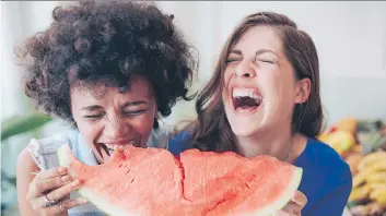  ?? GETTY IMAGES/ISTOCKPHOT­O ?? Who knew eating watermelon could be such a good time?