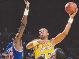  ?? Rick Stewart / Allsport / Getty Images ?? Kareem Abdul-jabbar went straight to great, bypassing potential, according to Miami Heat president and former Linton High star Pat Riley.