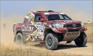  ??  ?? DOMINANTE. Nasser Al Attiyah conquistó el pasado fin de semana su tercera Baja Aragón.