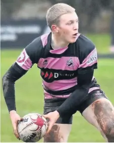  ??  ?? Option
Ayr RFC’s Andy Morrison looks to stretch the Gala defence