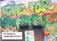  ??  ?? A tribute in Ladbroke Grove