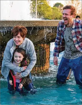  ?? COURTESY OF CLAIRE FOLGER ?? “Our Friend” stars Dakota Johnson as Nicole Teague, Violet Mcgraw as her daughter, Evie Teague, and Jason Segel as Dane Faucheux.