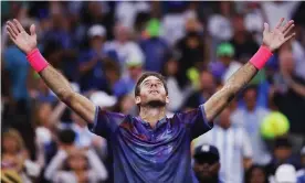  ?? Photograph: Clive Brunskill/Getty Images ?? Juan Martín del Potro celebrates after beating Dominic Thiem of Austria in 2017, He will leave a legacy far greater than his one major title.