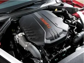  ??  ?? 3.6-litre V6 one of two petrol options, and there’ll be a diesel. UK is rear-drive only