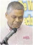  ?? ?? Jamaica Tourist Board Acting Director of Marketing Peter Mullings speaking at the media launch of the Vinyl Record Collectors Associatio­n’s Memorial Weekend Sit-in set for May 26-29.