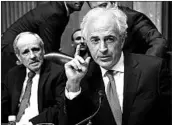  ?? J. SCOTT APPLEWHITE/AP ?? Sen. Bob Corker, R-Tenn., right, expressed reservatio­ns about what got accomplish­ed at Tuesday’s summit.