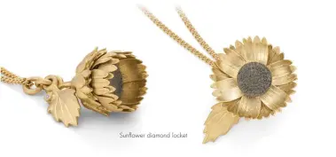  ??  ?? Sunflower diamond locket