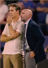  ?? GETTY ?? za sempre presente in un club come il Milan, uno dei grandi d’Europa».
La coppia vincente
A sinistra Julen Lopetegui, 57 anni, con Monchi, 55, al Siviglia