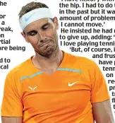  ?? GETTY IMAGES ?? Pain game: Nadal looks distraught as he falls to defeat