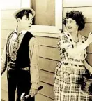  ??  ?? Buster Keaton (left) and Sybil Seely in “One Week”