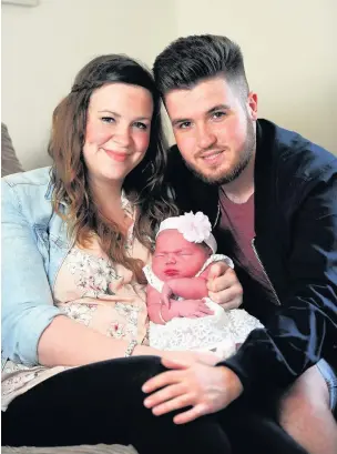  ??  ?? Baby Lilah Grace Simmonds was born weighing 11lb 13.5oz to parents Emma Hogg and Michael Simmonds