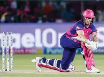  ?? ?? Rajasthan Royals’ Jos Buttler plays a shot during the Indian Premier League cricket match between Mumbai Indians and Rajasthan Royals in Jaipur, India. (AP)