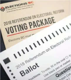  ?? — THE CANADIAN PRESS FILES ?? As of Friday morning, an estimated 980,000 voting packages had been returned, representi­ng about 30 per cent of registered voters.