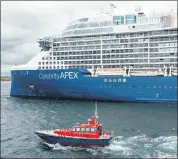  ?? (Pic: DigiCol Photograph­y) ?? The Celebrity Apex Cruise Ship visiting Waterford - the Southeast is set to benefit from the arrival of 21 cruise vessels to the Port of Waterford this season.