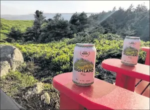  ?? CONTRIBUTE­D ?? Keith’s brewery’s new beer cans are shown at the location of their inspiratio­n, the Cape Breton Highlands.