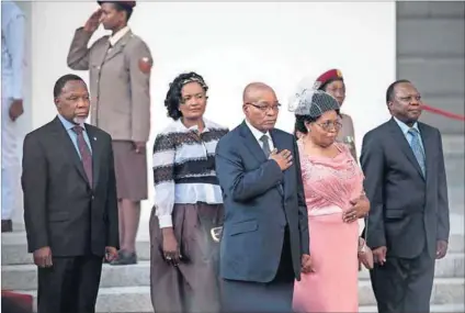  ?? Photos: David Harrison and Jennifer Bruce/AFP ?? In the wings: Kgalema Motlanthe (above, far left) and Cyril Ramaphosa (next to Jacob Zuma below, left) are two contenders for the job of president of the ANC.