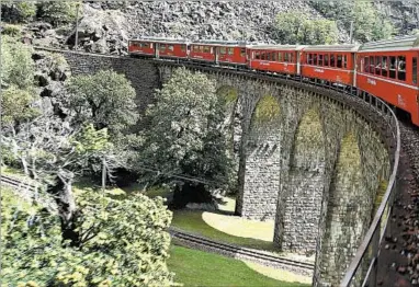  ?? RICK STEVES/RICK STEVES’ EUROPE ?? Taking a train, like Switzerlan­d’s Bernina Express, can keep you close to Europe’s charms.