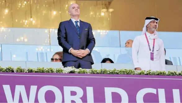  ?? Foto: Efe ?? Gianni Infantino, en un palco de Catar en un encuentro del Mundial.