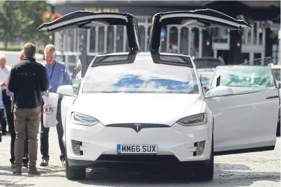  ?? Picture: Mhairi Edwards. ?? The £56,000 Tesla Model S can do 0-60 in three seconds and has a range of 300 miles.