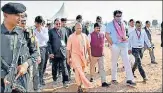  ?? HT/ FILE PHOTO ?? CM Adityanath inspects the airport site in Jewar.
