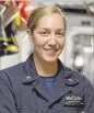  ??  ?? Petty Officer 2nd Class Emily Willard of Sandy Springs is serving aboard the USS Halsey.