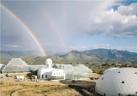  ??  ?? Biosphere II, in which eight people sealed themselves off in a three-acre complex, had the look and feel of science fiction.