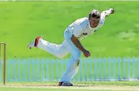  ?? JOHN DAVIDSON/PHOTOSPORT ?? Northern Districts’ Scott Kuggeleijn snared a career-best 7-48 to cripple the Stags’ first innings in Napier.