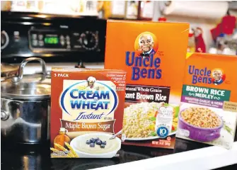  ?? THE ASSOCIATED PRESS ?? Cream of Wheat and Uncle Ben’s rice packaging are under review over their longstandi­ng racially charged logos. The move follows PepsiCo’s announceme­nt on Wednesday that it is renaming its Aunt Jemima syrup brand.