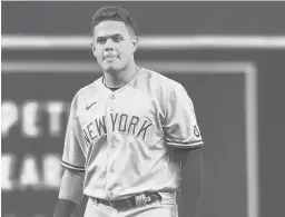  ?? NESIUS /AP STEVE ?? Yankees’ Gio Urshela stands on second base after hitting a two-run double on July 27.