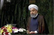  ?? VAHID SALEMI / AP ?? Iranian President Hassan Rouhani has suggested his country could quickly restore the nuclear-fuel enrichment capabiliti­es that had been limited by the agreement if the U.S. ends it.