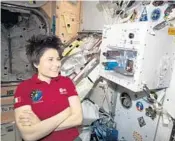  ?? NASA ?? Samantha Cristofore­tti, an Italian astronaut, on the Internatio­nal Space Station in 2015. The European Space Agency is recruiting new astronauts for the first time in over a decade, with more diversity as the goal.
