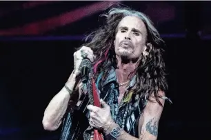  ?? LISA LAKE/GETTY IMAGES ?? Steven Tyler of Aerosmith performs live on stage at the Wells Fargo Center on Sept. 2, 2023, in Philadelph­ia.