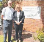  ??  ?? The Archbishop of Brisbane and Headmistre­ss Miss Bourne at the dedication of St Hilda’s School’s first brick building on September 12, 1917. Right: School Chaplain Father Patrick Duckworth and principal Dr Julie Wilson Reynolds at the same spot 100...