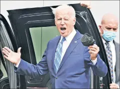  ?? ?? In charge: Unlike Woodrow Wilson after his stroke, President Biden is up and around and making key decisions, despite claims to the contrary.