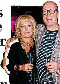  ?? GETTY / REX ?? INNER PEACE: Adrian Edmondson with his wife Jennifer Saunders and, above left, in the TV series Bottom in 1991 with the late Rik Mayall