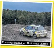  ??  ?? Punctures ruined Jari Huttunen’s charge